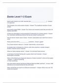 Dante Level 1-3 Exam with correct Answers Graded A