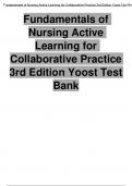 Fundamentals of Nursing Active Learning for Collaborative Practice 3rd Edition Yoost Test Bank:Chapter 1-42: Latest Updated