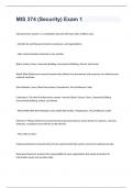 MIS 374 &lpar;Security&rpar; Exam 1 questions with correct answers