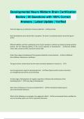 Developmental Neuro Midterm Brain Certification Review &vert; 50 Questions with 100&percnt; Correct Answers &vert; Latest Update &vert; Verified