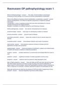 Rasmussen OP pathophysiology exam 1 Questions with Accurate Answers 2023