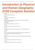 WGU D199 - INTRODUCTION TO PHYSICAL AND HUMAN GEOGRAPHY PRE-ASSESSMENT BASED ON THE FINAL EXAM