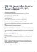 WGU D052--Navigating Care Across the Continuum Questions and Expert- Verified Answers 2023
