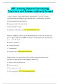 ATI Learning System Gerontology Questions and Answers Already Passed