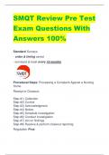 SMQT Review Pre Test  Exam Questions With  Answers 100%