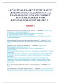 A&P 102 FINAL EXAM IVY TECH 2 LATEST VERSIONS (VERSION A AND B) ACTUAL EXAM 400 QUESTIONS AND CORRECT DETAILED ANSWERS WITH RATIONALES|ALREADY GRADED A+ 