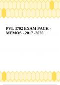 PVL 3702 EXAM PACK - MEMOS - 2017 -2020