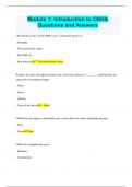 Module 1&colon; Introduction to OSHA Questions and Answers
