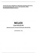 NCLEX_PN Latest Verified Review 2023 Practice Questions and Answers for Exam Preparation, 100% Correct with Explanations, Highly Recommended, Download to Score A+