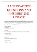 AANP PRACTICE  QUESTIONS AND  ANSWERS 2023  UPDATE