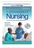 FUNDAMENTALS OF NURSING BY TAYLOR 10TH EDITION TEST BANK BEST 2023