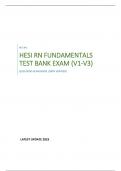 HESI RN FUNDAMENTALS TEST BANK EXAM (V1-V3) BEST 2023