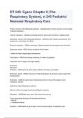RT 240: Egans Chapter 9 (The Respiratory System), rt 240 Pediatric/ Neonatal Respiratory Care graded A+ 100% verified
