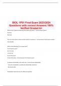 BIOL 1P91 Final Exam 2023/2024 Questions with correct Answers 100% Verified Graded A+