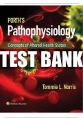 Test Bank For Porth’s Pathophysiology 10th Edition By Norris All Chapters Covered Graded A+