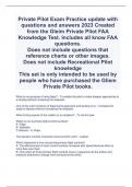 Private Pilot Exam Practice update with questions and answers 2023 Created from the Gleim Private Pilot