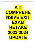 ATI COMPREHENSIVE EXIT EXAM RETAKE 2023&sol;2024 UPDATE