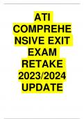 ATI COMPREHENSIVE EXIT EXAM RETAKE 2023/2024 UPDATE