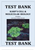 Test Bank for Karp’s Cell and Molecular Biology 9th Edition Karp (ALL CHAPTERS COVERED)