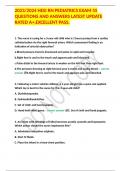 2023&sol;2024 HESI RN PEDIATRICS EXAM 55 QUESTIONS AND ANSWERS LATEST UPDATE RATED A&plus;&comma;EXCELLENT PASS&period;