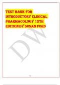 Test Bank For Introductory Clinical Pharmacology 12th Edition By Susan Ford
