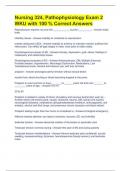 Nursing 324&comma; Pathophysiology Exam 2 WKU Questions with 100 &percnt; Correct Answers