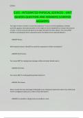 C165 - INTEGRATED PHYSICAL SCIENCES - UNIT QUIZZES QUESTION AND ANSWERS &lpar;VERIFIED ANSWERS&rpar;
