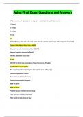 Aging Final Exam Questions and Answers 