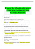 Chemo Certification Renewal Exam with Questions and Verified Answers