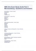 NBE Arts Exam Study Guide Part 3 Merchandising –Questions and Answers