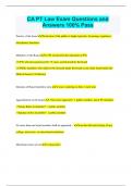 CA PT Law Exam Questions and Answers 100&percnt; Pass
