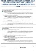 ATI OB DETAILED ANSWER KEY TEST BANK  250 QUESTIONS WITH 100&percnt; CORRECT  ANSWERS&sol;A&plus; GRADE GUARANTEED&sol; 2023- 2024