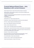 Funeral National Board Exam &ndash; Arts Questions with correct Answers