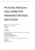 PA Family Medicine  EOR CORRECTRY ANSWERED REVISED  2023&sol;&sol;2024