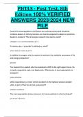 PHTLS - Post Test&comma; 8th Edition 100&percnt; VERIFIED  ANSWERS 2023&sol;2024 NEW  FILE