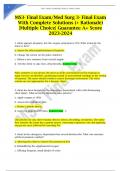 MS3- Final Exam/Med Surg 3- Final Exam With Complete Solutions (+ Rationale) |Multiple Choice| Guarantee A+ Score 2023-2024
