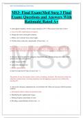 MS3- Final Exam(Med Surg 3 Final Exam) Questions and Answers With Rationale| Rated A+
