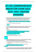 ATI RN COMPREHENSIVE PREDICTOR EXAM 2023-2024 100% VERIFIED ANSWERS 