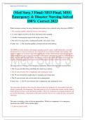 (Med Surg 3 Final) MS3 Final, MSS: Emergency & Disaster Nursing Solved 100% Correct 2023