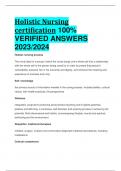 Holistic Nursing certification 100%  VERIFIED ANSWERS  2023/2024