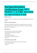 Nursing Informatics Certification Exam 100%  PERFECT SCORE 2023/2024  GUARANTEED PASS
