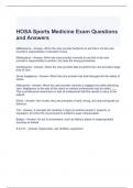 HOSA Sports Medicine Exam Questions and Answers