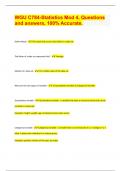 WGU C784-Statistics Mod 4&comma; Questions and answers&comma; 100&percnt; Accurate 2024