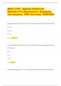 WGU C784 - Applied Healthcare Statistics Pre-Assessment, Questions and answers, 100% Accurate. VERIFIED 2024 | 21 Pages