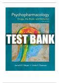 Test Bank For psychopharmacology_drugs_the_brain_and_behavior_3rd_edition_meyer all chapters covered Graded A+