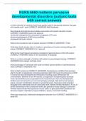 NURS 6660 midterm pervasive developmental disorders (autism) tests with correct answers