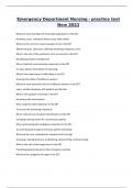 Emergency Department Nursing - practice test New 2023 