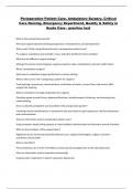 Perioperative Patient Care&comma; Ambulatory Surgery&comma; Critical Care Nursing&comma; Emergency Department&comma; Quality & Safety in Acute Care - practice test 