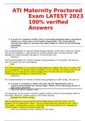 ATI Maternity Proctored Exam LATEST 2023 100% verified Answers 