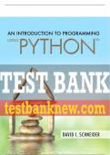 Test Bank For Introduction to Programming Using Python, An 1st Edition All Chapters - 9780134058337